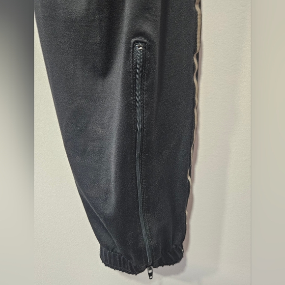 ATHLETA Black Joggers with Tan Side Stripes Cuff Zippers Womens Size Small Long - Picture 6 of 10